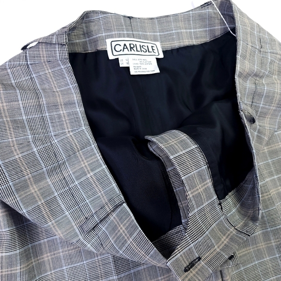 New Carlisle Grey Plaid Business Slacks Sz 14 - Picture 6 of 13